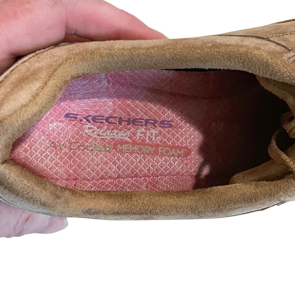 Skechers Bikers Curbed Women’s 9.5 Brown Suede Relaxed Fit Memory Foam Sneakers - Picture 10 of 13